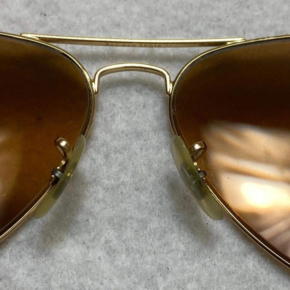 Ray-Ban RB3025 Aviator Sunglasses Mens Large Gold Brown Photochromic 58-14